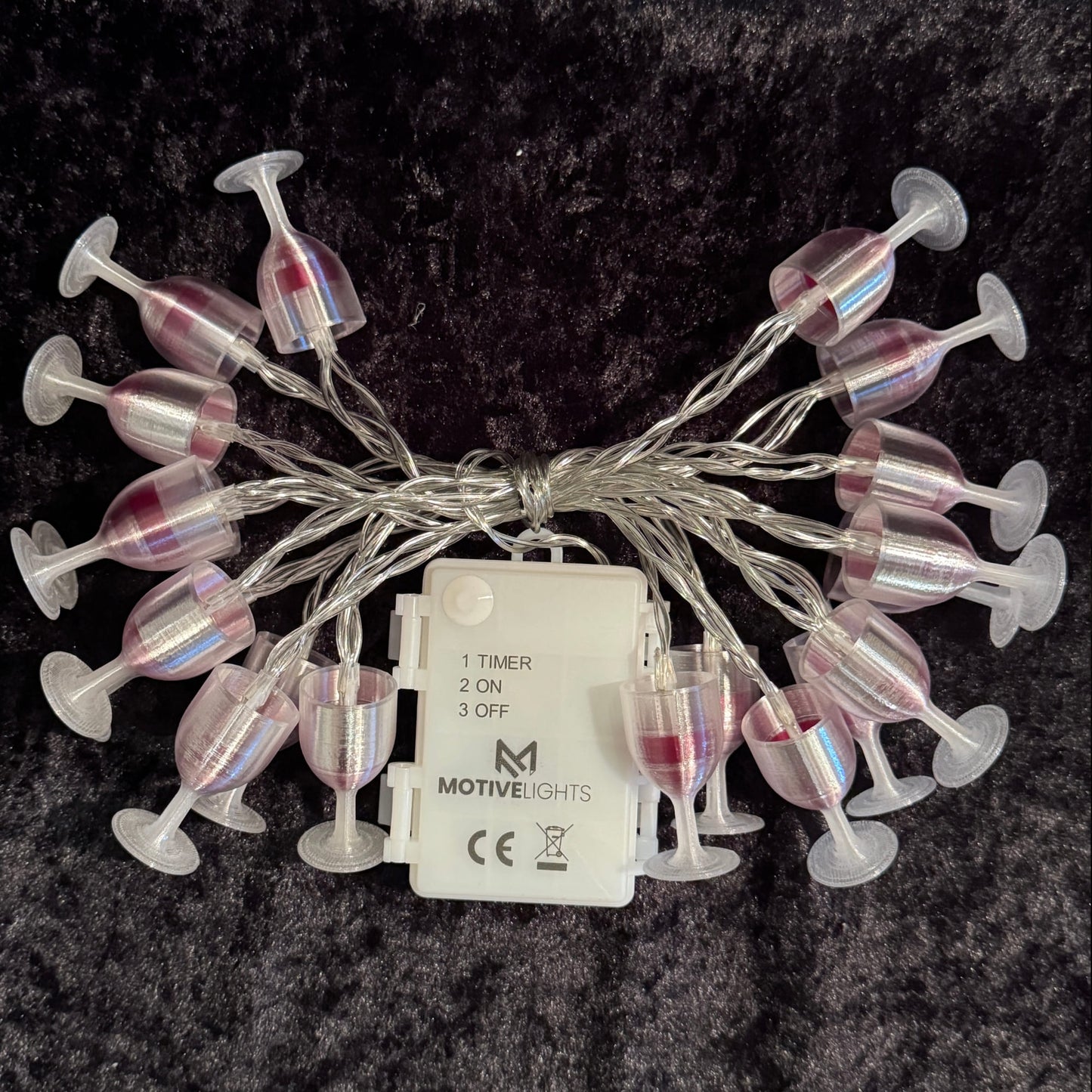 Weinglas Lichterkette